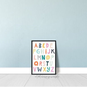 Poster Alphabet Coloré Enfants Décor Chambre