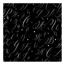 Poster alphabet de calligraphie noir et blanc