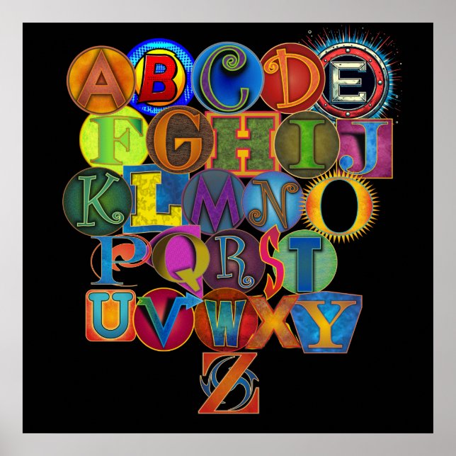 Poster Alphabet de chambre pour enfants (Devant)