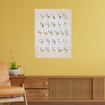 Alphabet de la Nursery Look vintage - 18 x 24