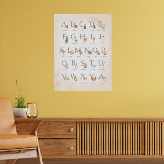 Poster Alphabet de la Nursery Look vintage - 18 x 24