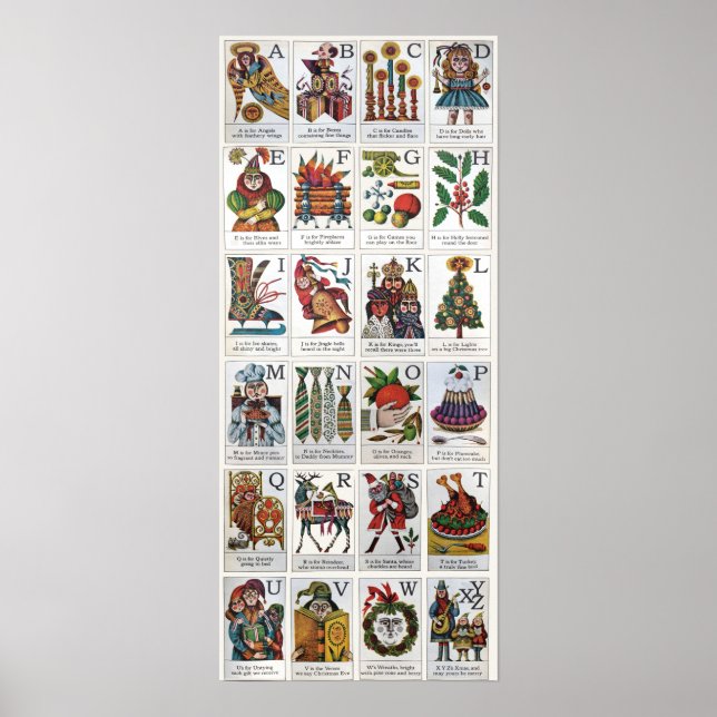 Poster Alphabet de Noël (Devant)