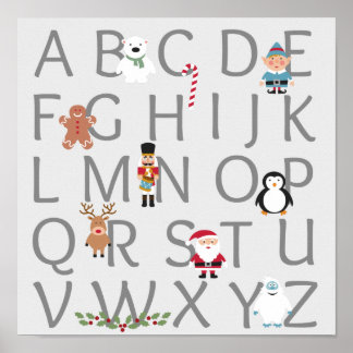 Poster Alphabet de Noël