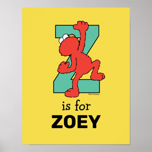 Poster Alphabet d'Elmo | Z sarcelle (Devant)