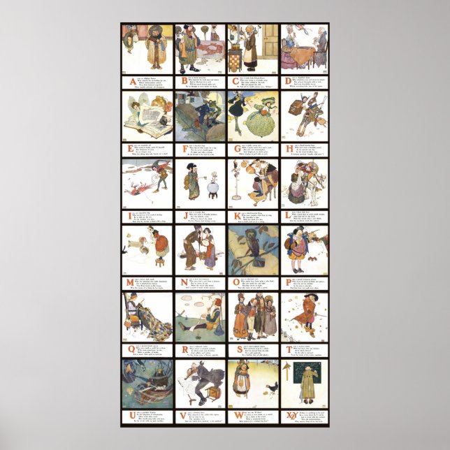 Poster Alphabet Edmund Dulac (Devant)