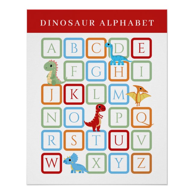 Poster Alphabet Éducatif des Dinosaures (Devant)