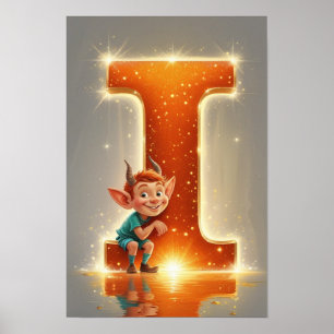 Poster Alphabet Enfants Halloween ABC Lettre I