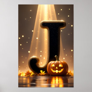 Poster Alphabet Enfants Halloween ABC Lettre J