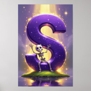 Poster Alphabet Enfants Halloween ABC Lettre S