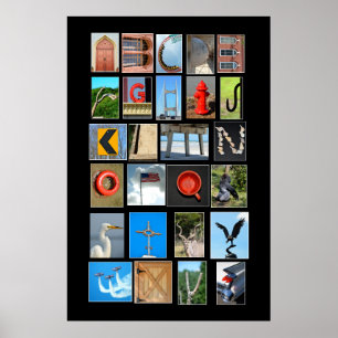 Poster Alphabet épelé avec des lettres d'image
