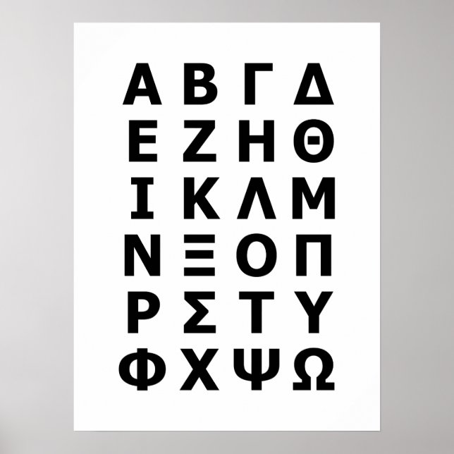 Poster Alphabet grec (Devant)