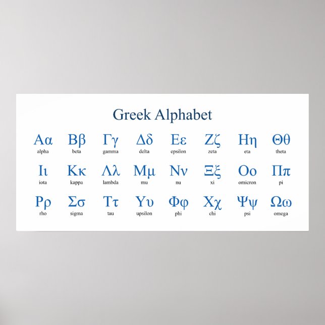 Poster Alphabet grec étroit horizontal (Devant)
