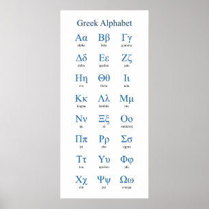 Poster Alphabet grec étroit vertical