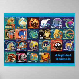 Poster alphabet hébreu