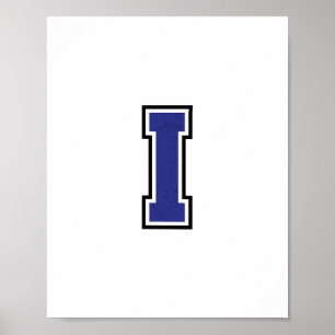 Poster Alphabet I en bleu