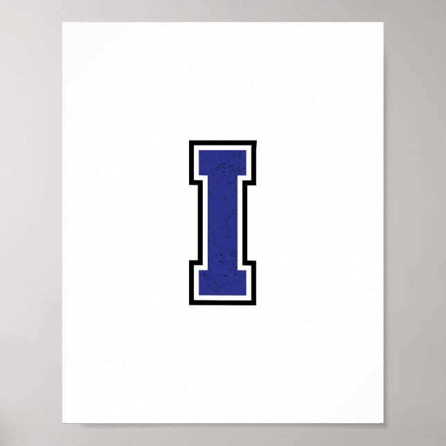 Poster Alphabet I en bleu (Devant)