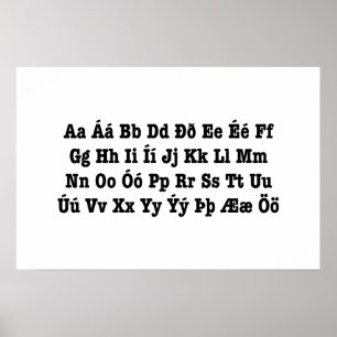 Poster Alphabet islandais [Íslenska Stafrófið]