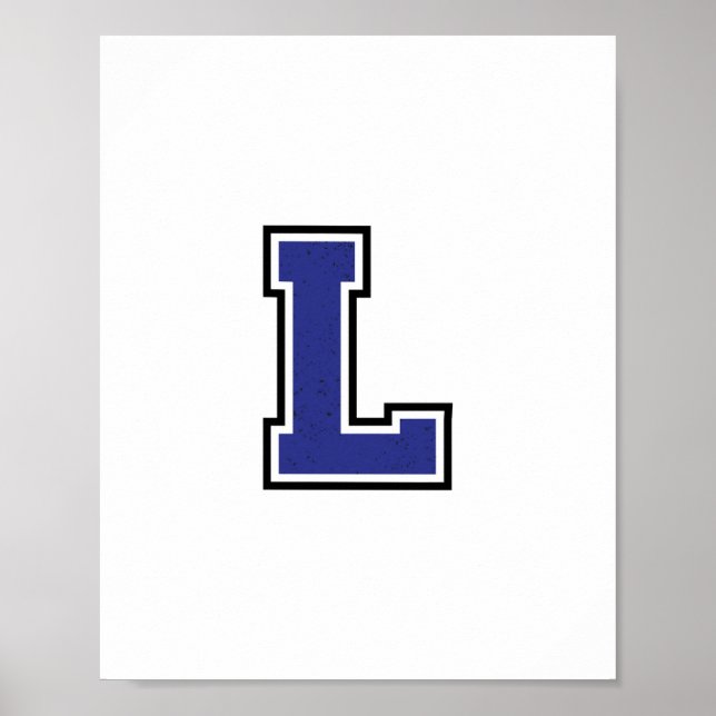 Poster Alphabet L en bleu (Devant)