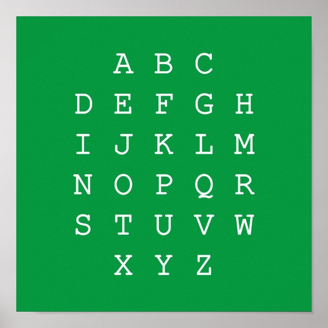 Poster alphabet latin, ABC anglais (Devant)