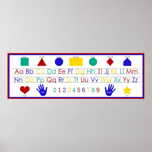 Poster Alphabet, Numéros et Formes (Devant)