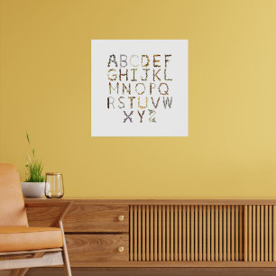 Poster Alphabet papillon pour pépinière naturelle - ABC