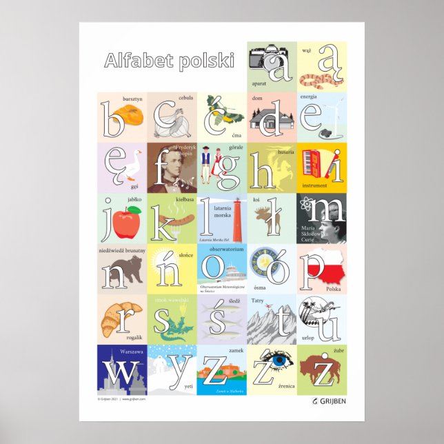 Poster alphabet polonais (Devant)
