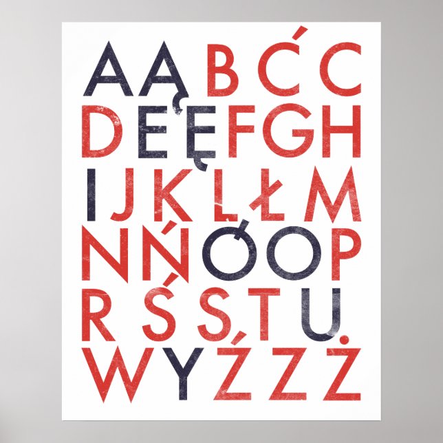 Poster Alphabet polonais (Devant)