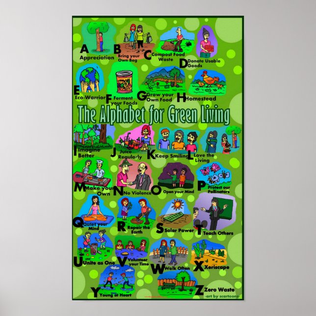 Poster Alphabet pour une vie verte (Devant)