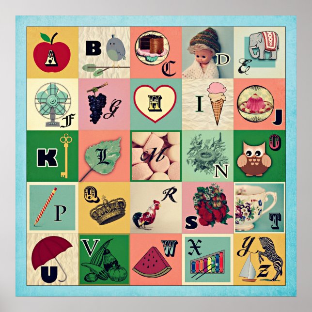 Poster alphabet rétro (Devant)