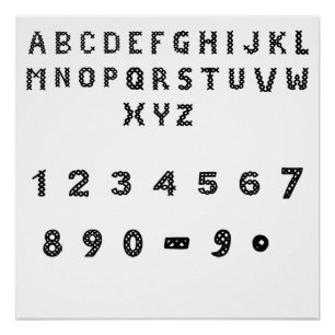 Poster Alphabet tressé   Grille de lettres gras