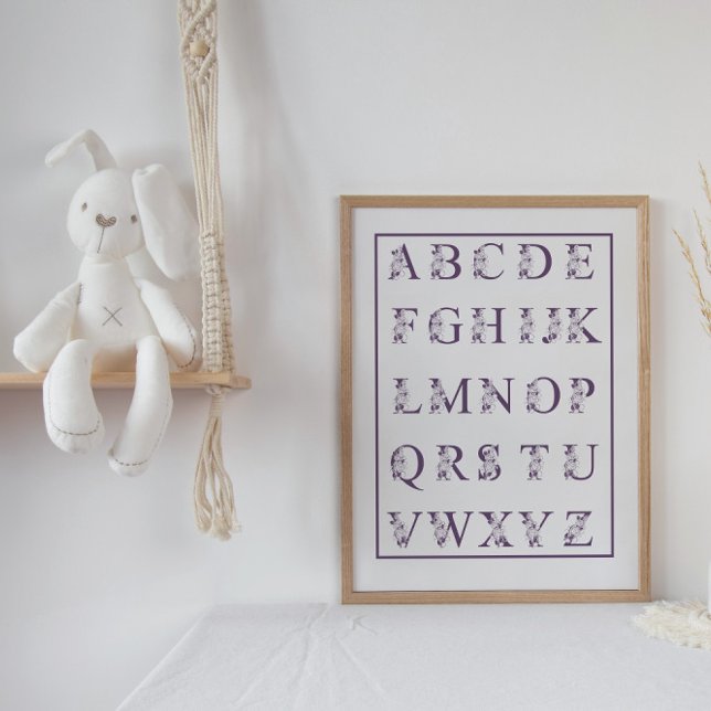 Poster alphabet violet rose (Créateur téléchargé)