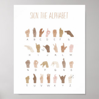 Poster alphabétique ASL American Sign Language
