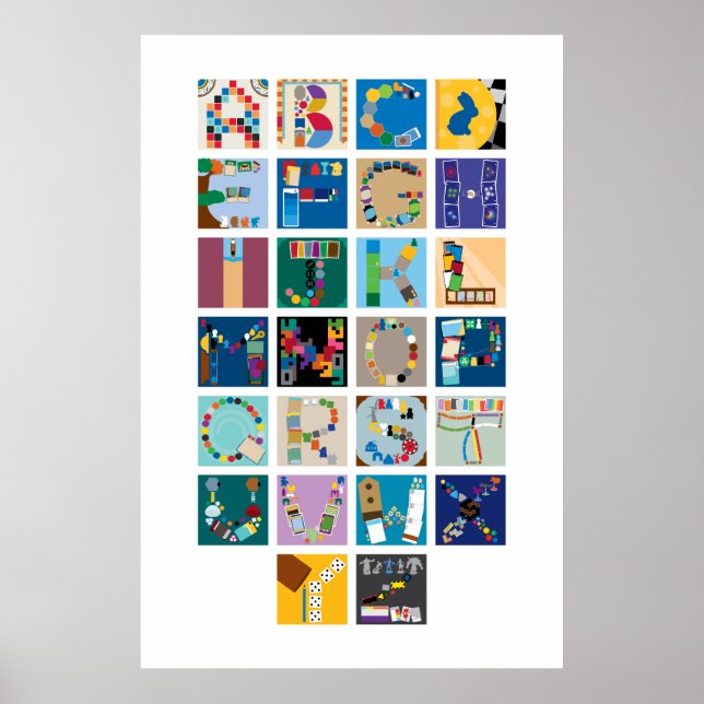 Poster alphabétique du jeu de carte - Vertical (Devant)