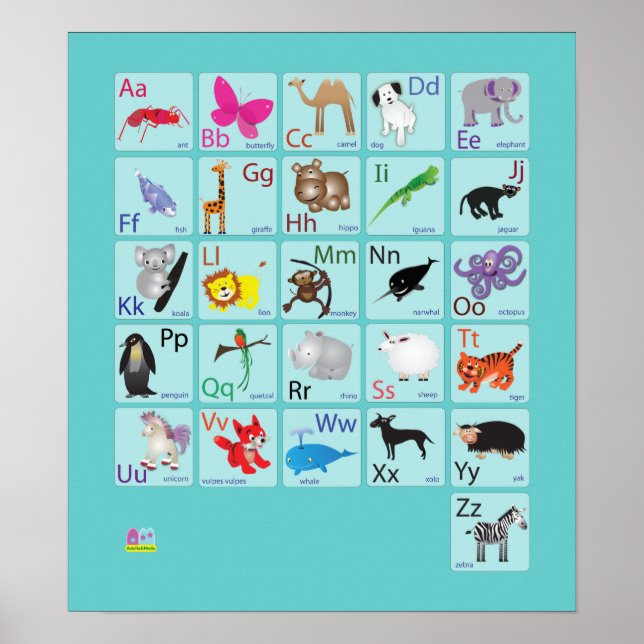 Poster Alphabets animaux (Devant)