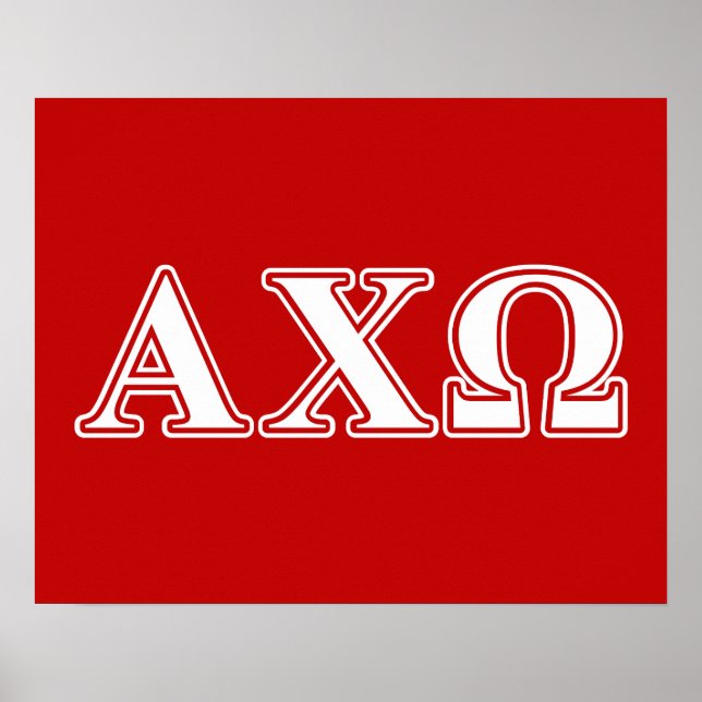 Poster Alphi Chi Omega White and Red Letters (Devant)
