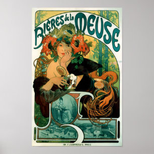 Poster Alphonse (Alfons) Mucha - Bieres de la Meuse