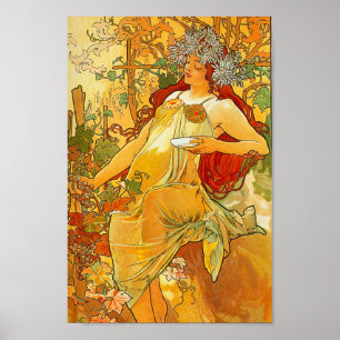 Poster Alphonse Mucha Art Nouveau Automne