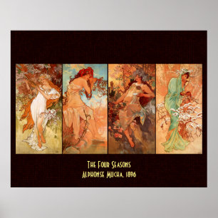 Poster Alphonse Mucha, Four Seasons