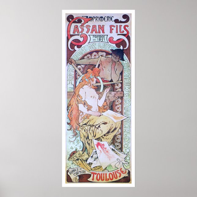Poster Alphonse Mucha. Imprimerie Cassan Fils, 1897 (Devant)