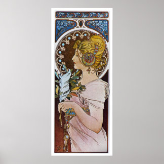 Poster Alphonse Mucha. La Plume/Le Stylo, 1899
