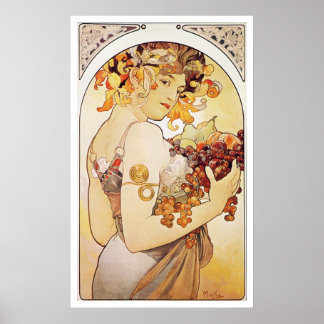 Poster Alphonse Mucha. Le Fruit/Fruit, c.1897