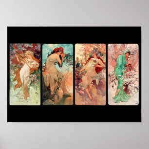 Poster Alphonse Mucha, Les Quatre Saisons (1896)