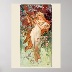 Poster Alphonse Mucha, Les Saisons (1896) Printemps
