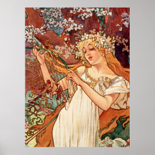 Poster Alphonse Mucha, Les Saisons (1896) Printemps