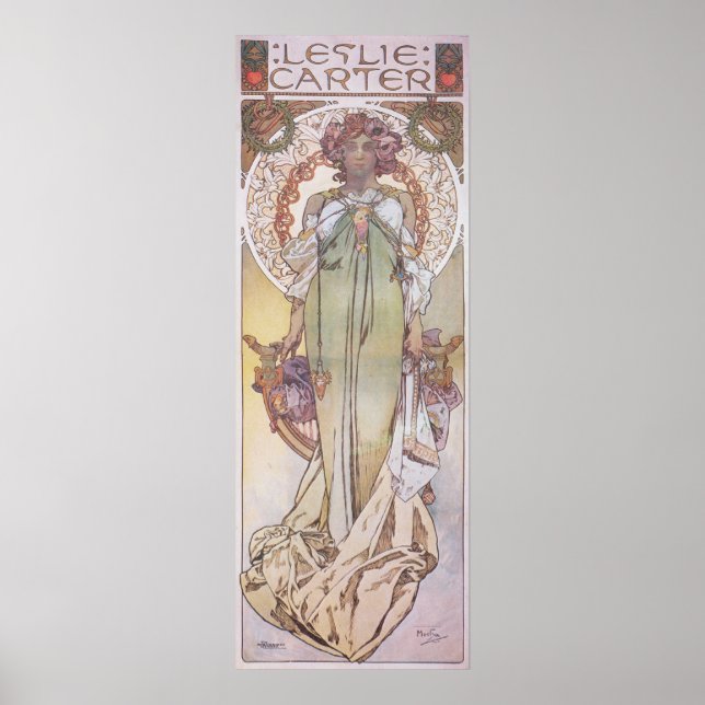 Poster Alphonse Mucha. Leslie Carter, 1908 (Devant)