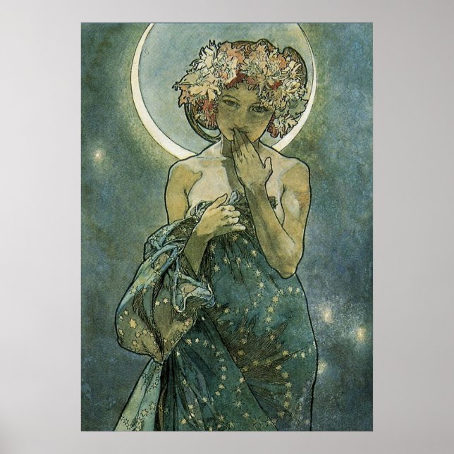 Poster Alphonse Mucha Magnifique femme Art Nouveau #18 (Devant)