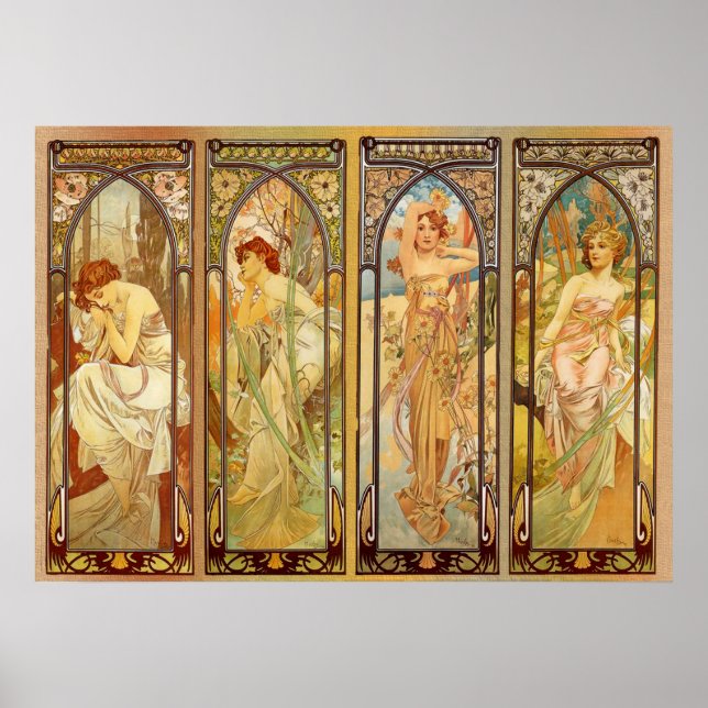 Poster Alphonse Mucha Magnifique femme Art Nouveau #31 (Devant)