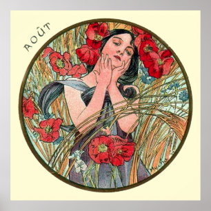 Poster Alphonse Mucha Mois D'Août