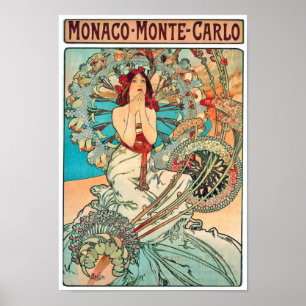 Poster Alphonse Mucha Monaco, Monte-Carlo, 1897