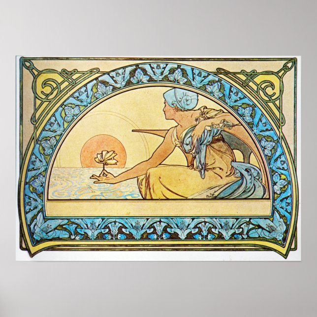 Poster Alphonse Mucha. Nenuphar/Nénuphar, 1898 (Devant)
